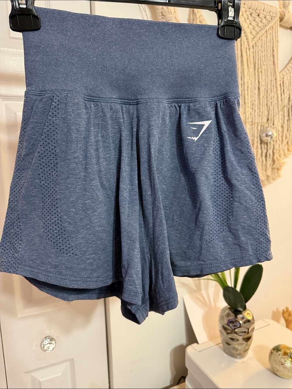 Gymshark Women's High-Waist Blue Seamless Skort Shorts